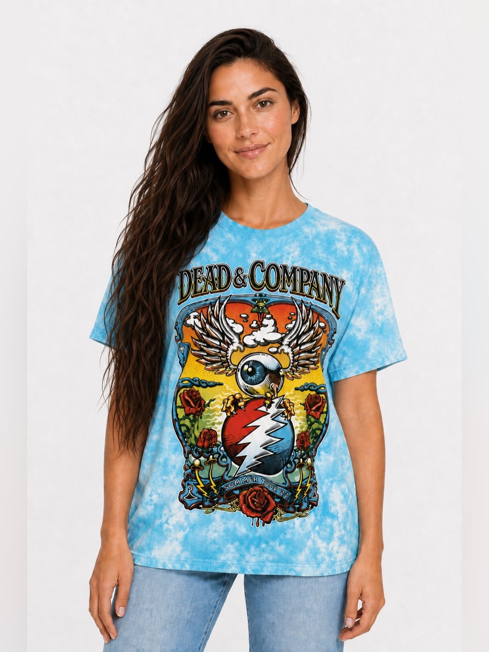 Liquid Blue Dead & Company Summer Tour 2022 Tie Dye Graphic Tee M